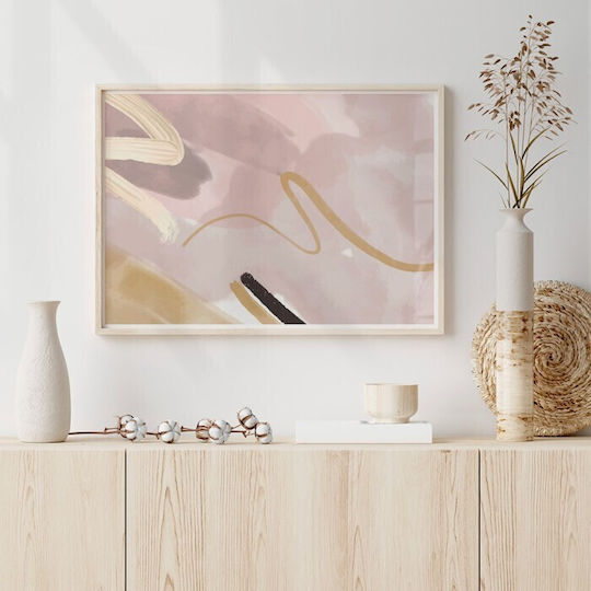Walls Gold Line-pink Background Рамка Дърво 30x20см