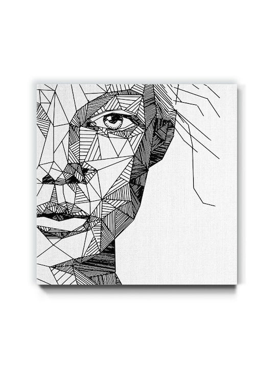 Walls Geometric Woman Face Painting on Canvas 90x90cm