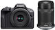 Canon Mirrorless Φωτογραφική Μηχανή EOS R100 Crop Frame Kit (RF-S 18-45mm f/4.5-6.3 IS STM + RF-S 55-210mm f/5-7.1 IS STM) Black