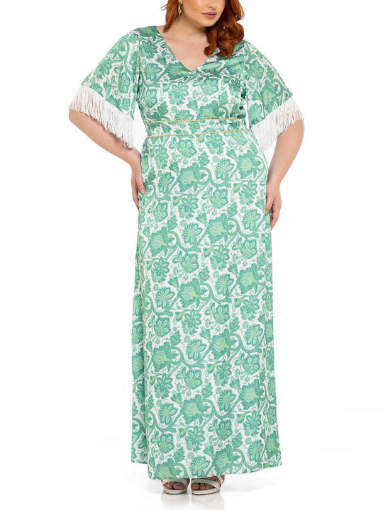 Silky Collection Καλοκαιρινό Maxi Φόρεμα Πράσινο