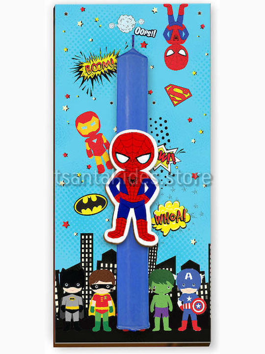Spiderman Λαμπάδα Spiderman Πλακέ Μπλε