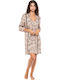 Pink Label Damen Mini Kaftan Strand Beige