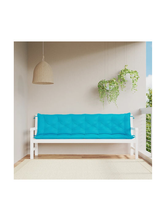 vidaXL Garden Bench Cushion Turquoise 2pcs 200x50cm.