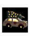 Beleuchtet Weihnachtliche Holz Figur Auto 34x34x24cm