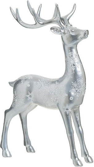 Inart Weihnachtliche Kunststoff Figur Rentier Silber Höhe 39cm