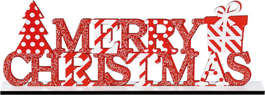 Adorex Christmas Wooden Figure Sign Red Length 37cm