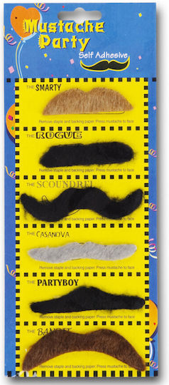 6 Mustach / Beard for Carnival 6pcs (Μiscellaneous Designs)