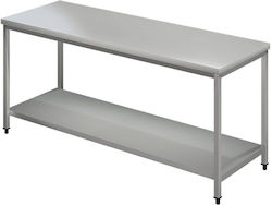 Inox Dobros Steel Workbench L220xD70xH85cm