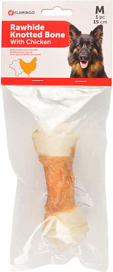 Flamingo Bone Knot Training for Dogs with Flavor Chicken 15cm 100gr