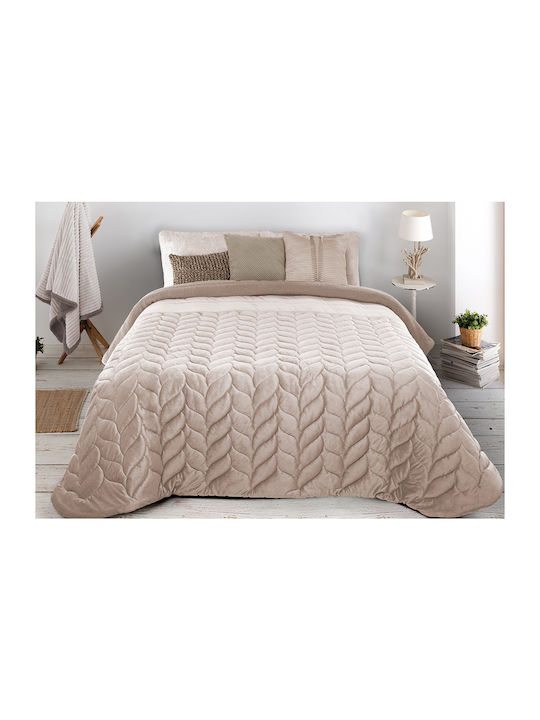 Manterol Casa Κουβερτοπάπλωμα με Γέμιση Microfiber Υπέρδιπλο 235x270εκ. Μπεζ