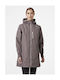 Lang Damen Parka Jacke Braun