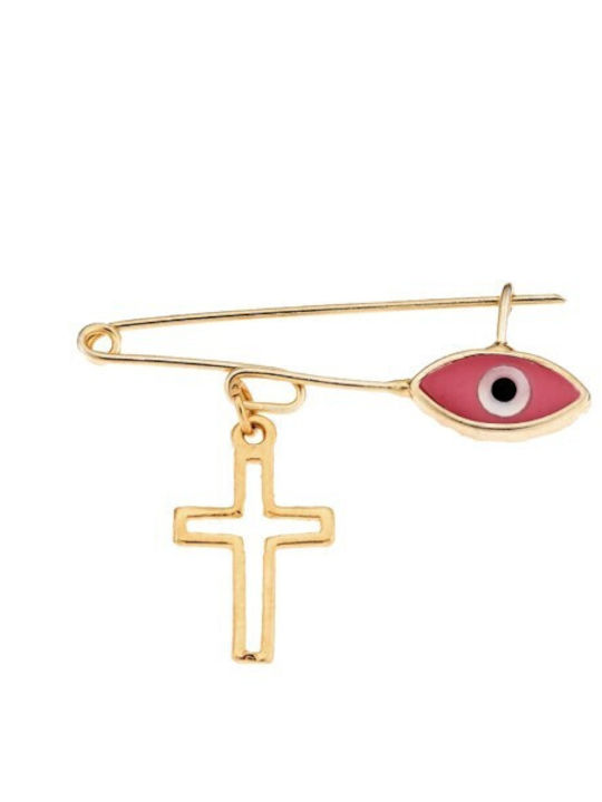 Senza Kinder Sicherheitsnadel aus Silber mit Kreuz