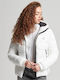 Superdry W Women's Short Sports Jacket for Spring or Autumn with Hood White