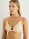 Norddiva Simplicity Triangle Triangle Bra without Underwire Beige