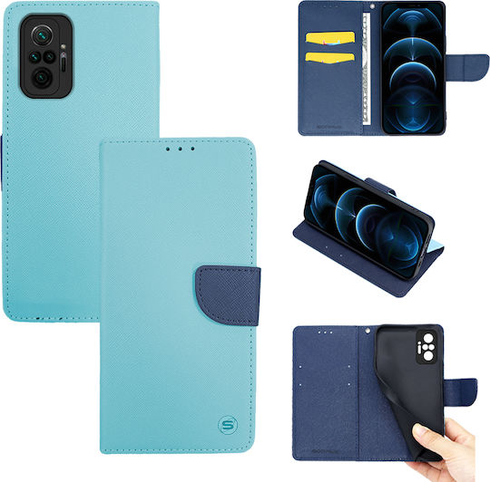 Sonique Trend Book Δερματίνης / Σιλικόνης Γαλάζιο (Redmi Note 10 Pro)