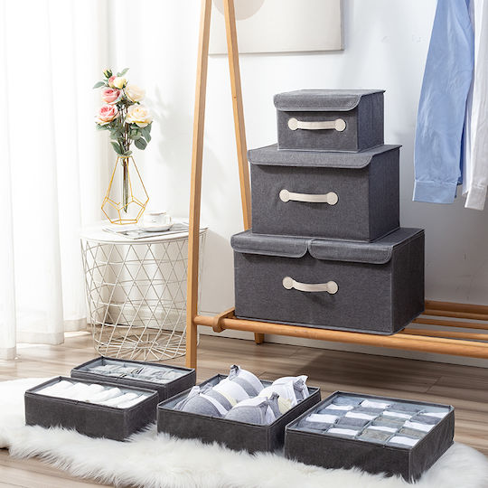 Smart Travel 7 Υφασμάτινο Organizer Συρταριών για Ρούχα / Εσώρουχα / Κάλτσες σε Γκρι Χρώμα 32x32x9cm