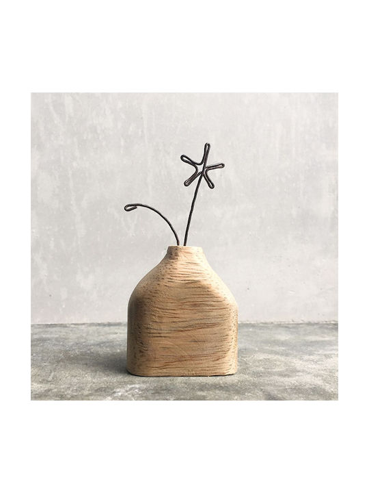 Synchronia Wooden Vase 3.7x3.7x8cm