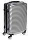 Keskor Medium Hard Silver Suitcase With 4 Wheels Height 66cm