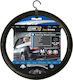 Car+ Car Steering Wheel Cover with Diameter 37-39cm made of Leatherette Black with Black Stitching