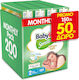 Babylino Tape Diapers Sensitive Cotton Soft Sensitive No. 2 for 3-6 kgkg 200pcs