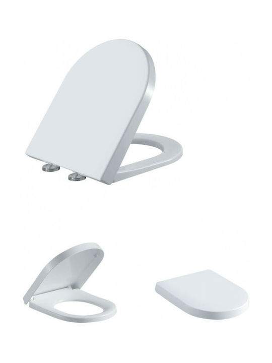 Plastic Soft Close Toilet Seat White 44.2cm