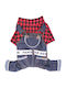 Glee Jumpsuit Denim Pan Цялостно Облекло за Кучета в Червен Цвят XLarge 38см 21929XL