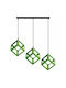 Stimeno Pendant Light Three-Light Rail for Socket E27 Green