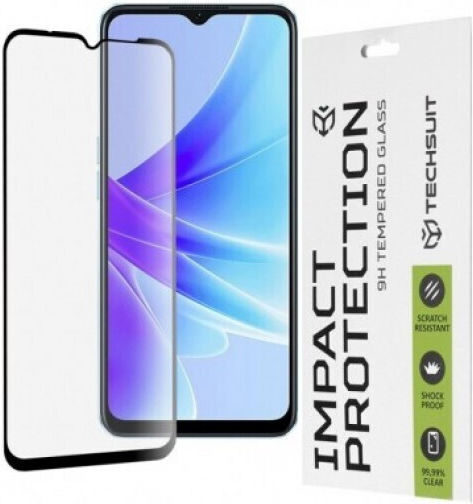 Techsuit Full Face Tempered Glass Μαύρο (Oppo A57 4G)