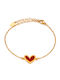 LifeLikes Women's Bracelet Chain with design Heart made of Steel Gold Plated