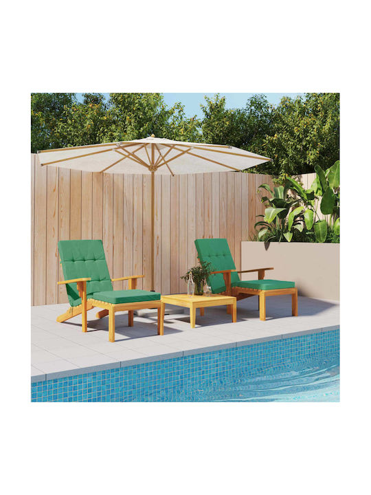 vidaXL Waterproof Sun Lounger Cushion Green 2pc...