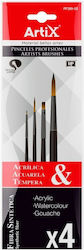 Artix Round Paint Brush Set No12 4pcs