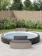 Bancă Exterior Rattan cu Perne 73x45x30cm
