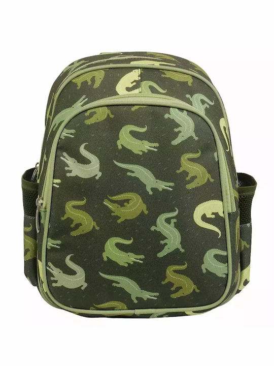 A Little Lovely Company Schulranzen Rucksack Kindergarten Khaki mit Flaschenhalter