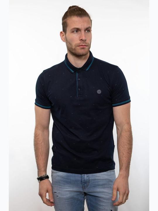 Side Effect Men's Short Sleeve Blouse Polo Navy Blue