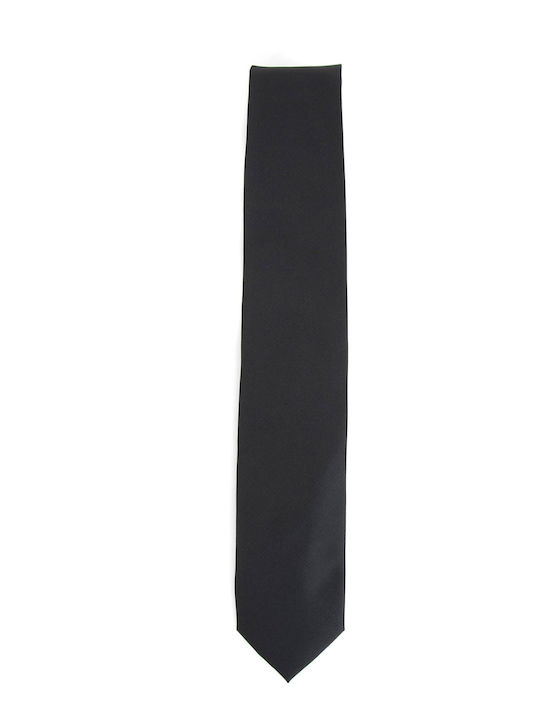 Stefano Mario Ανδρική Γραβάτα Μονόχρωμη σε Μαύρο Χρώμα