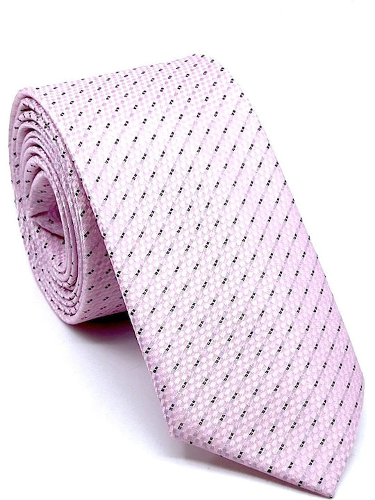 Legend Accessories Σετ Ανδρικής Γραβάτας Συνθετική με Σχέδια σε Ροζ Χρώμα