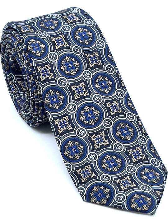 Legend Accessories Herren Krawatte Seide Gedruckt in Blau Farbe