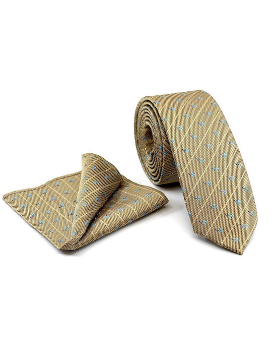 Legend Accessories Herren Krawatten Set Gedruckt in Beige Farbe