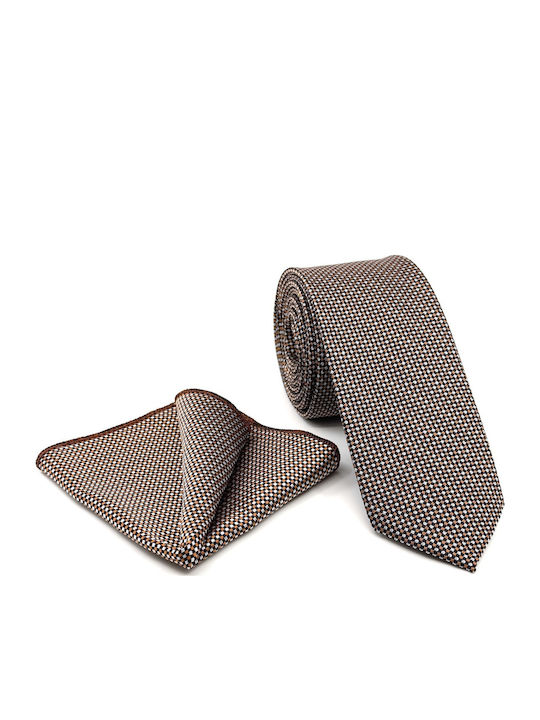 Legend Accessories Men's Tie Set Printed Brown