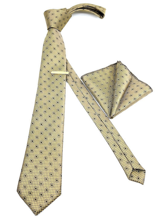 Legend Accessories Men's Tie Set Printed Beige