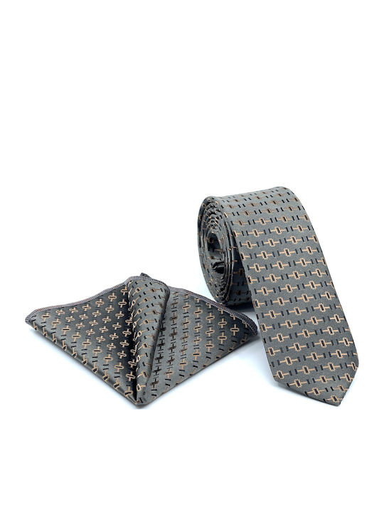Legend Accessories Men's Tie Set Printed Gray