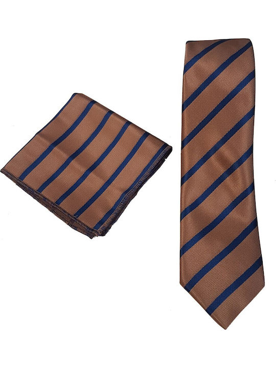 Legend Accessories Ανδρική Γραβάτα με Σχέδια σε Καφέ Χρώμα