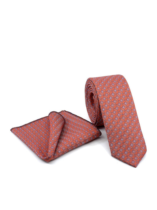 Legend Accessories Men's Tie Set Printed Orange