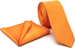 Legend Accessories Herren Krawatten Set Monochrom in Orange Farbe