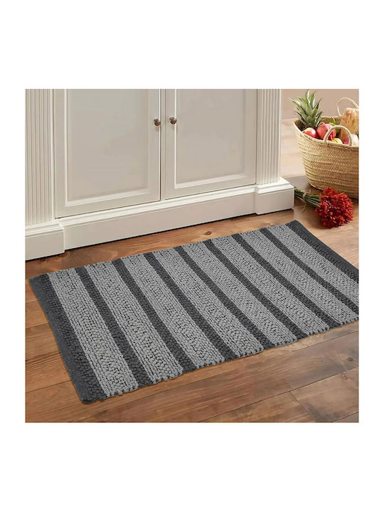 Lino Home Küchenmatte für den Flur mit rutschfestem Unterlage Gray 65x135εκ.