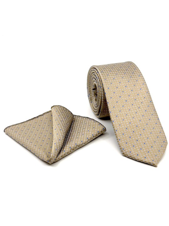 Legend Accessories Men's Tie Set Printed Beige