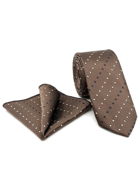 Legend Accessories Men's Tie Set Printed Brown