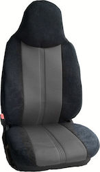 Coverstyle Μπροστινά Καλύμματα 2τμχ Alcantara Μαύρο / Γκρι 77362