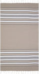 Aquablue Beach Towel with Fringes Brown 180x90cm
