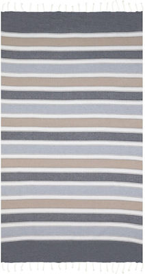 Aquablue Beach Towel with Fringes Gray 180x90cm